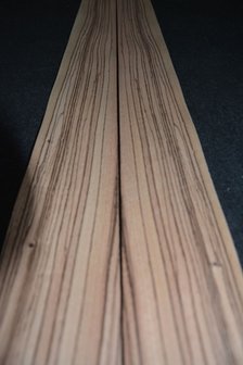 Zebrano fineer 280 x 9-12 cm | 0.6 mm | 0,294m&sup2;