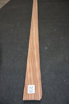 Zebrano fineer 280 x 9-12 cm | 0.6 mm | 0,294m&sup2;