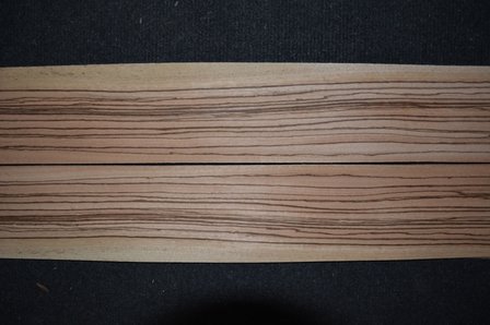 Zebrano fineer 280 x 9-12 cm | 0.6 mm | 0,294m&sup2;
