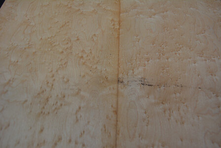 Esdoorn fineer 93 x 21-22 cm | 0.6mm | 0,200 m2 | Birdseye Maple VogelaugenAhorn