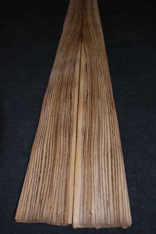 Zebrano fineer 195 x 11x11,5 cm | 0.6 mm | 0,22m² 