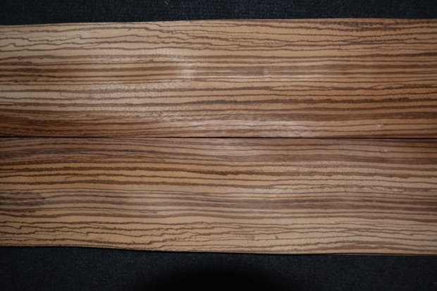 Zebrano fineer 195 x 11x11,5 cm | 0.6 mm | 0,22m² 