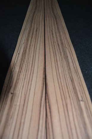 Zebrano fineer 280 x 9-12 cm | 0.6 mm | 0,294m²