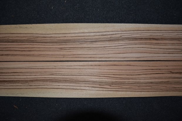 Zebrano fineer 280 x 9-12 cm | 0.6 mm | 0,294m²